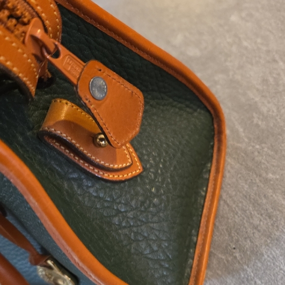 Dooney & Bourke Green and Brown Satchel Vintage Clean Inside Very Good Condition - Picture 10 of 12